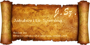 Jakubovits Szeréna névjegykártya